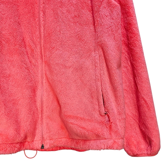 The North Face Fuzzy Cozy Plush Fleece Jacket Vibrant Unique Rare Neon Coral - Picture 8 of 16